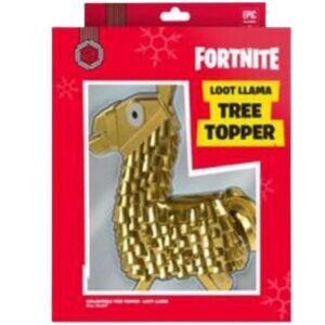 Sunrise Identity Fortnite Gold Loot Llama Figural Holiday Tree Topper Decoration